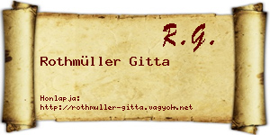 Rothmüller Gitta névjegykártya